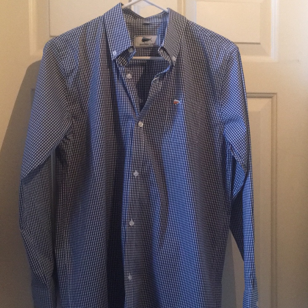 Boys Southern Lure XL NWT Button Down Navy/White